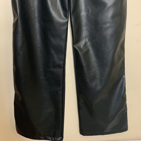 Garbage | Black High Waist Wide Leg Faux Leather Pants Trousers Fashion Forward - Picture 10 of 15